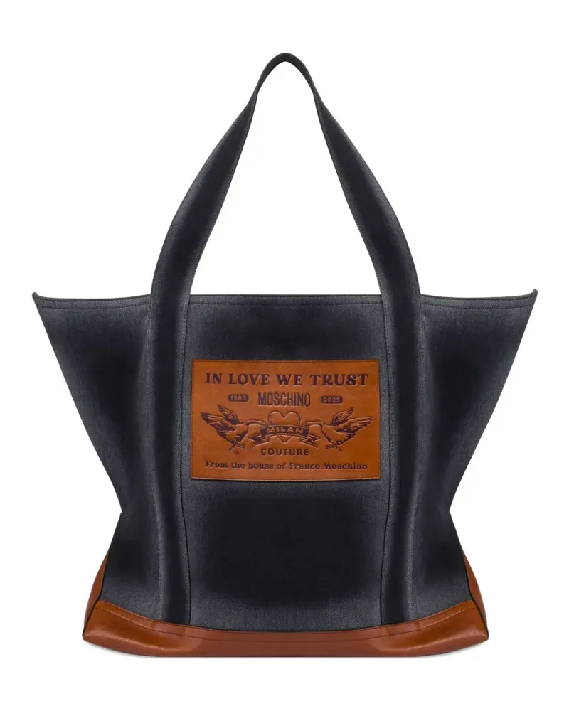 Moschino Tote Bag mit Logo-Patch - Schwarz Schwarz