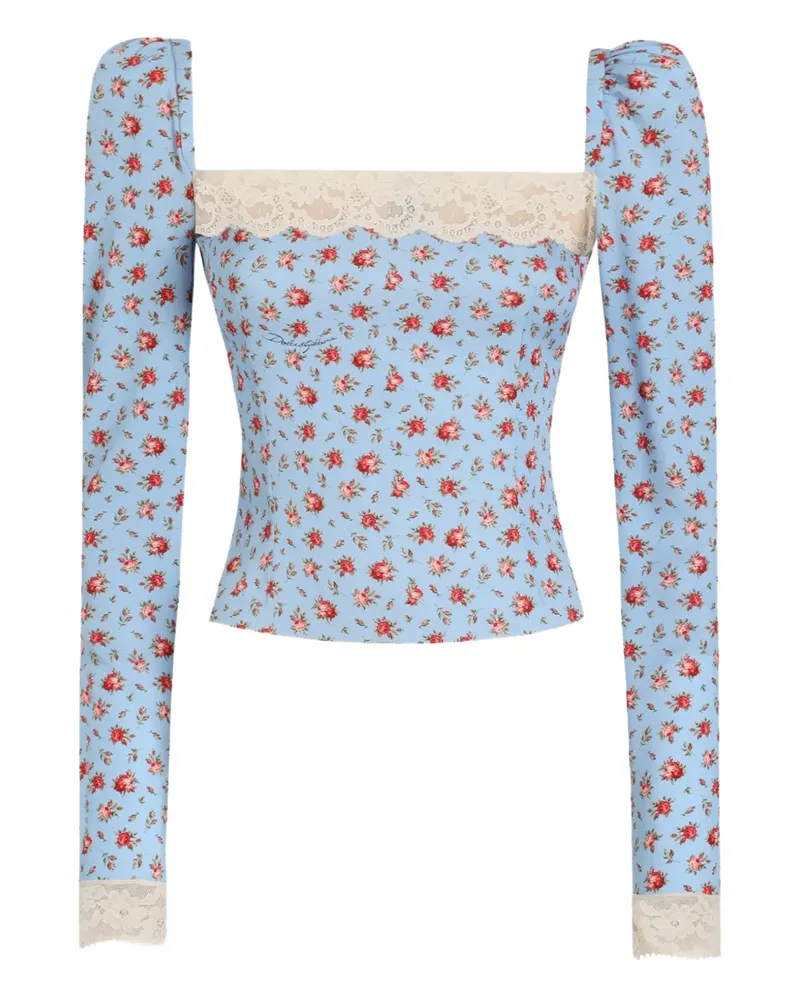 Dolce & Gabbana Top mit Print - Blau Blau