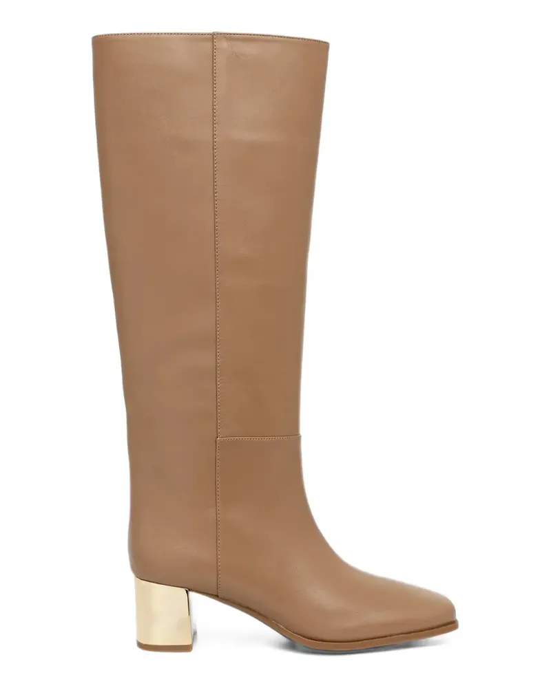 Michael Kors metallic-block-heel boots - Braun Braun