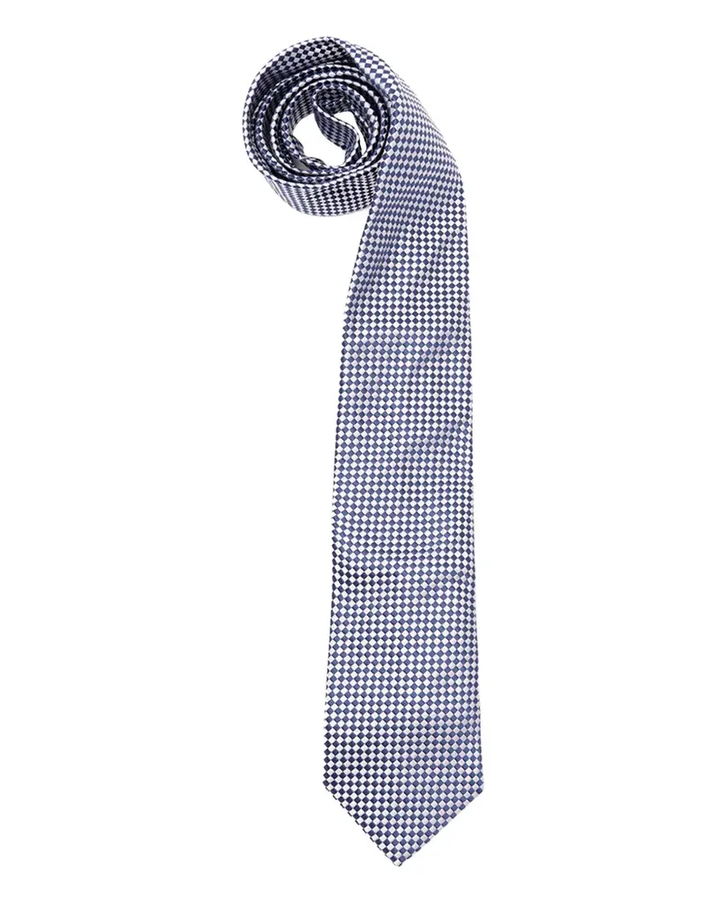 Brunello Cucinelli Seidenkrawatte mit Schachbrettmuster - Blau Blau
