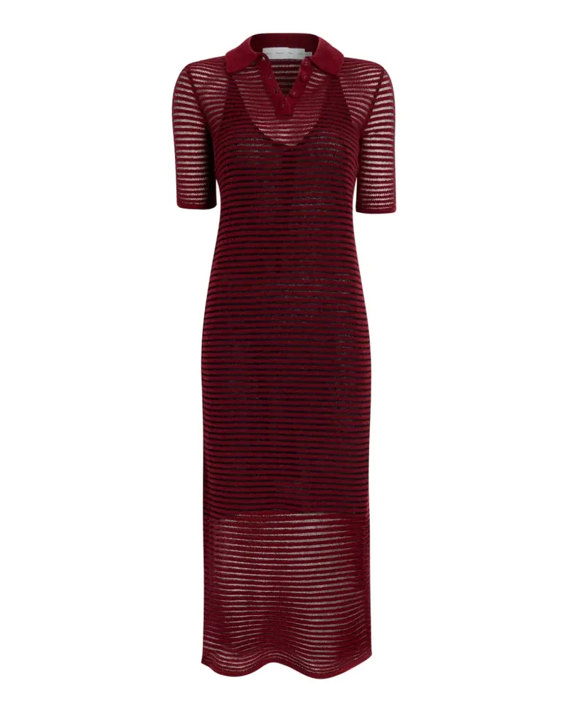 Proenza Schouler Gestreiftes Meline Midikleid mit Poloshirtkragen - Rot Rot