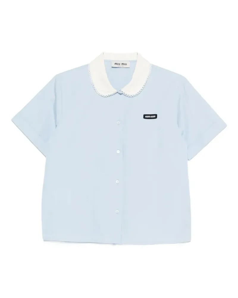 Miu Miu scalloped-collar short-sleeve shirt - Blau Blau