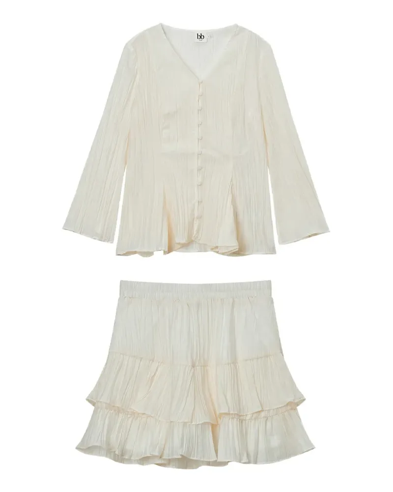 b+ab ruffled-detail skirt set - Nude Nude