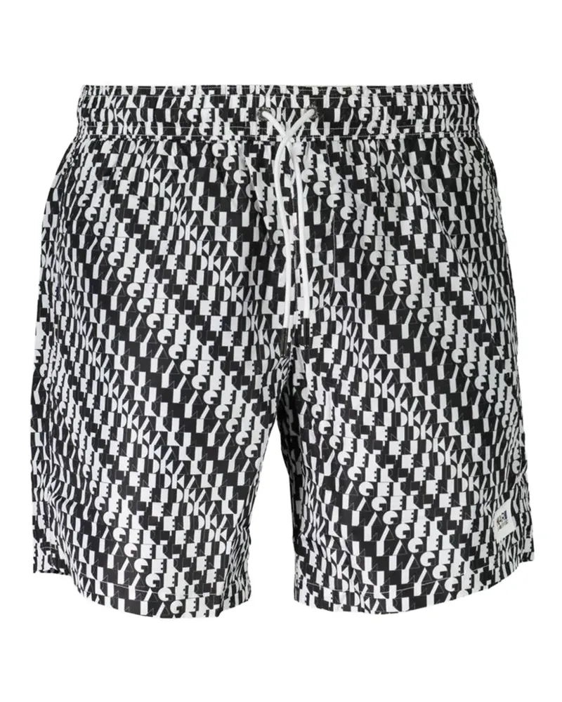 Karl Lagerfeld logo-print drawstring swim shorts - Schwarz Schwarz
