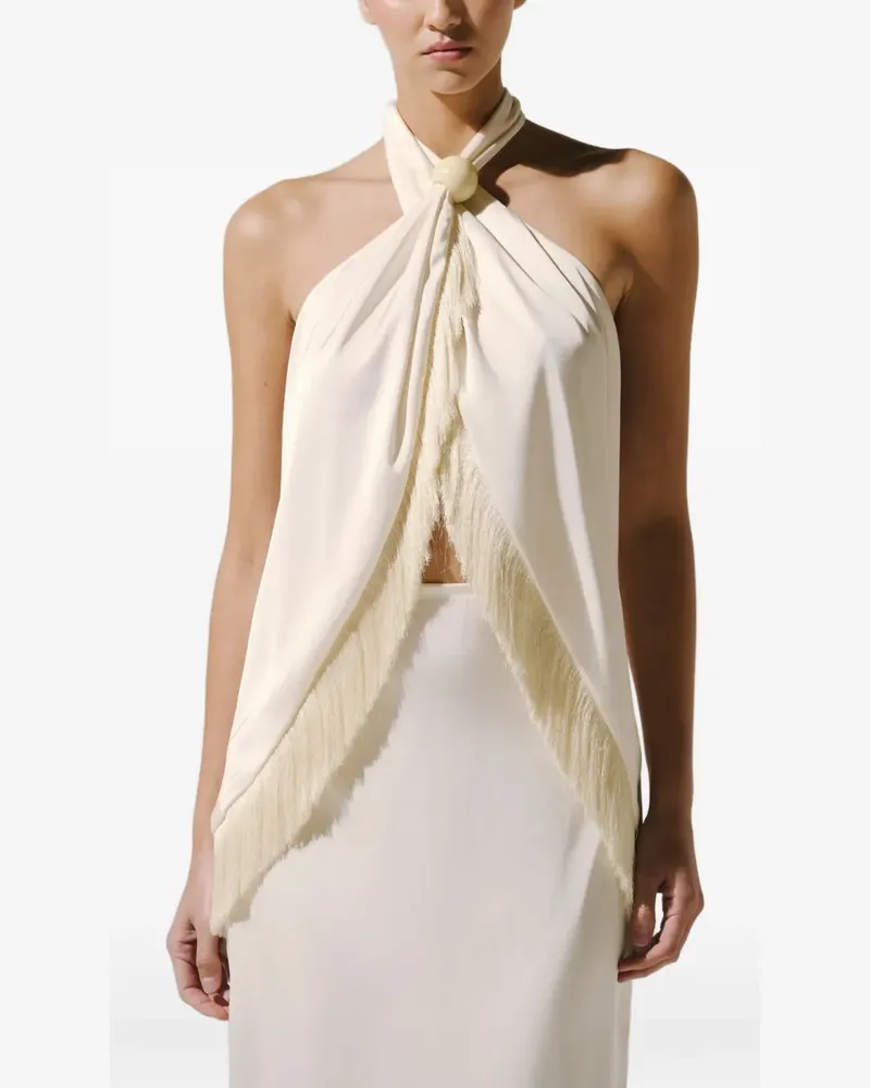 Baobab Collection Austin Neckholder-Top mit Fransen - Nude Nude