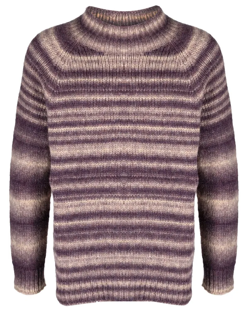 LARDINI Pullover mit Intarsien-Motiv Violett