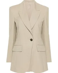 Brunello Cucinelli Gestrickter Blazer mit steigendem Revers Nude