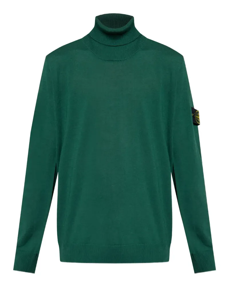 Stone Island Rollkragenpullover mit aufgesetzter Tasche - Grün Grün
