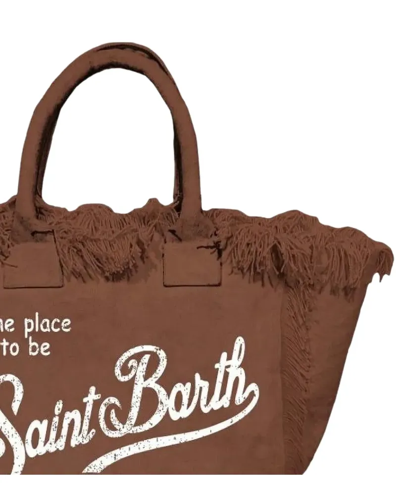 MC2 Saint Barth Colette Tote Bag mit Fransensaum - Braun Braun