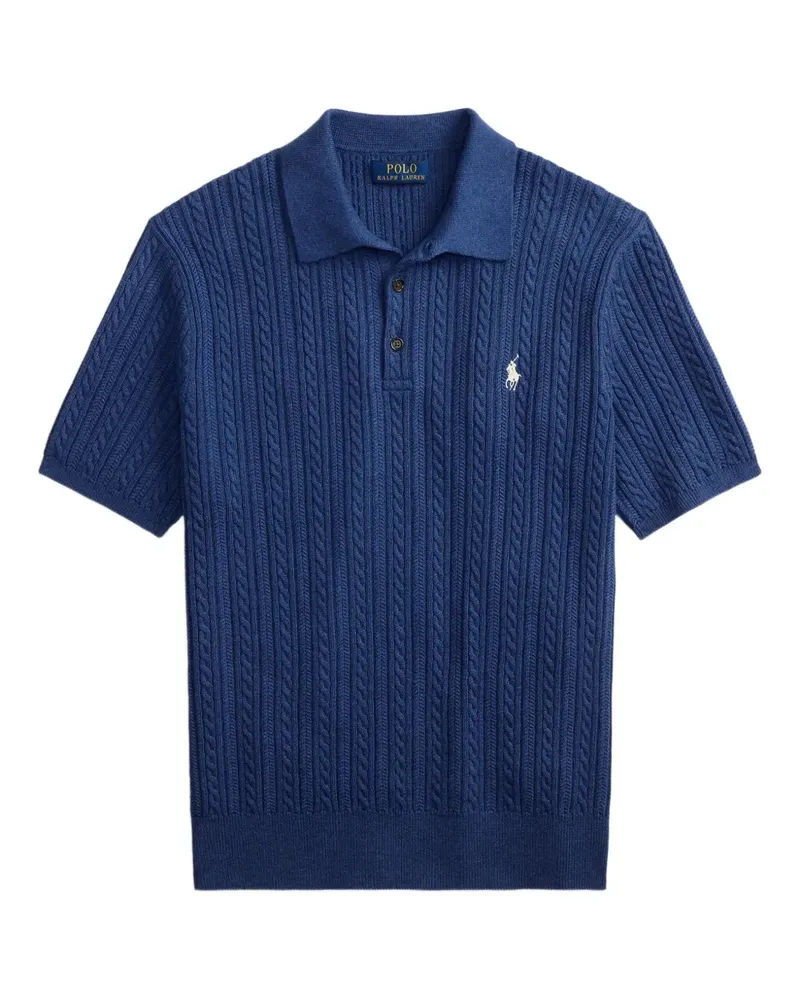 Ralph Lauren Poloshirt mit Zopfmuster - Blau Blau