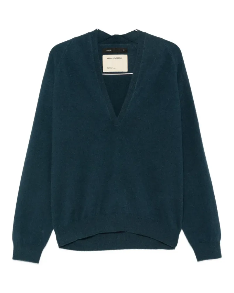 Frenckenberger Johnny Kaschmirpullover mit V-Ausschnitt - Blau Blau