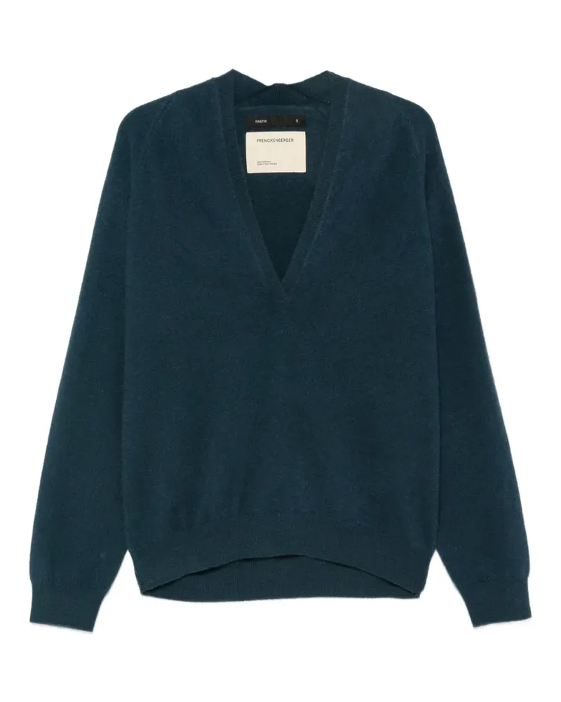 Frenckenberger Johnny Kaschmirpullover mit V-Ausschnitt - Blau Blau