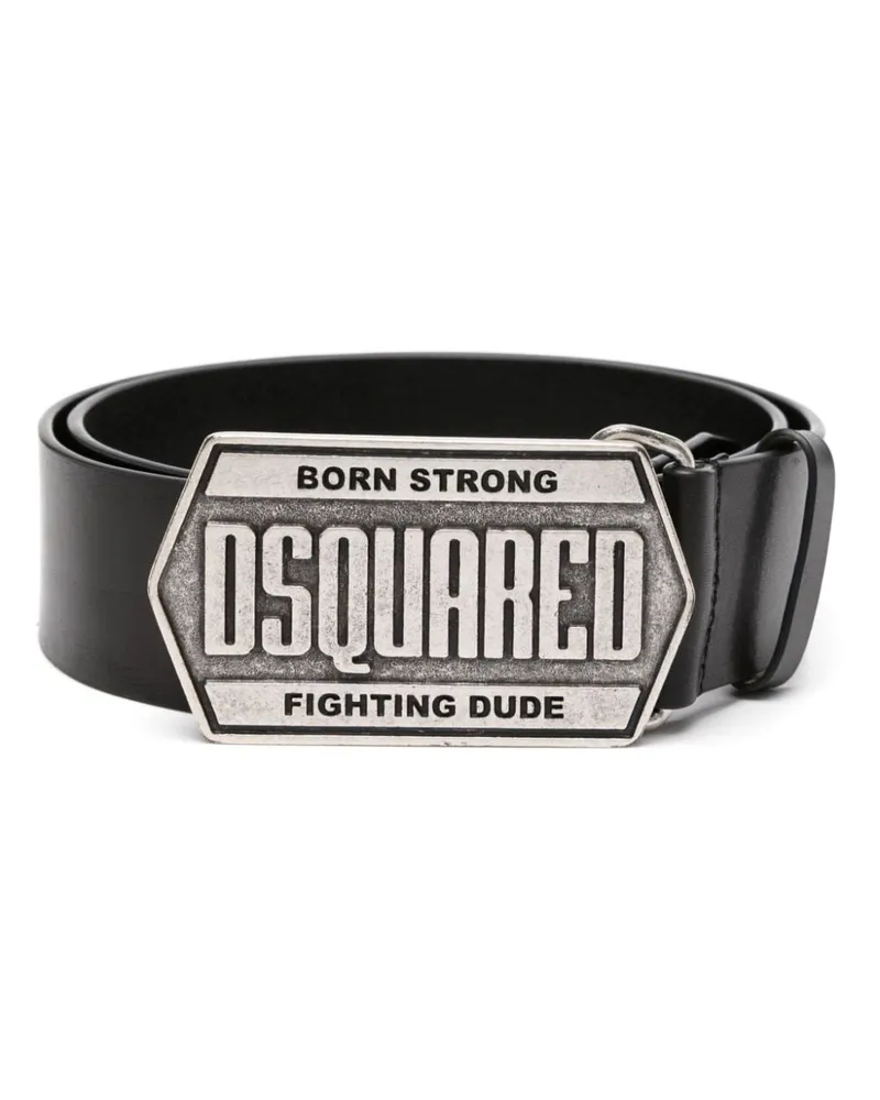 Dsquared2 Gürtel mit Logo-Schild - Schwarz Schwarz