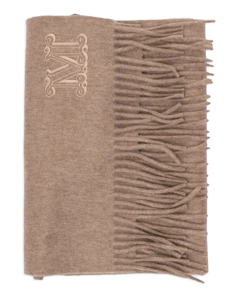 Max Mara Schal mit Logo-Stickerei - Nude Nude