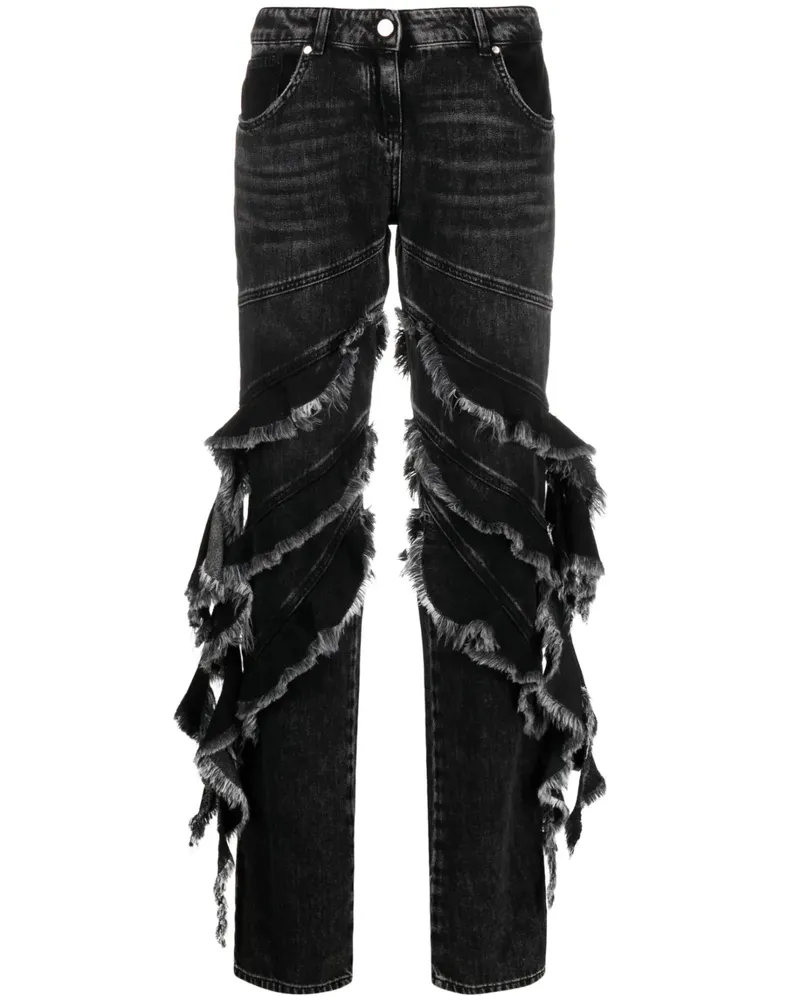 Blumarine Jeans mit Rüschen - Schwarz Schwarz