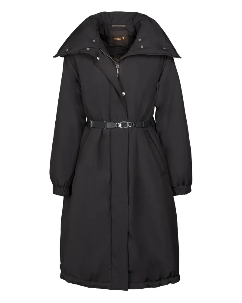MOORER ENEIDA-STP belted collar jacket - Schwarz Schwarz