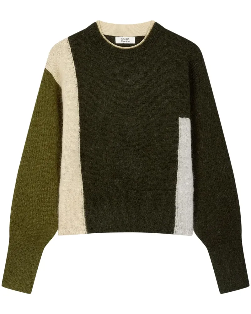 STUDIO TOMBOY Pullover in Colour-Block-Optik - Grün Grün