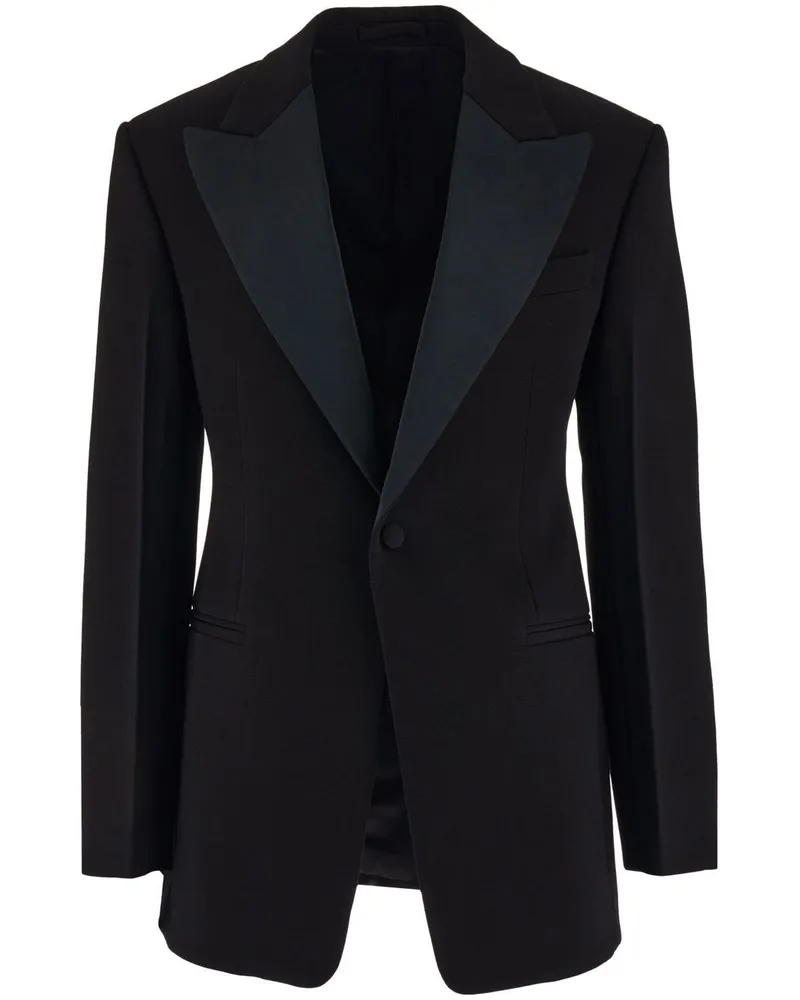 Ferragamo Einreihige Smoking-Jacke - Schwarz Schwarz