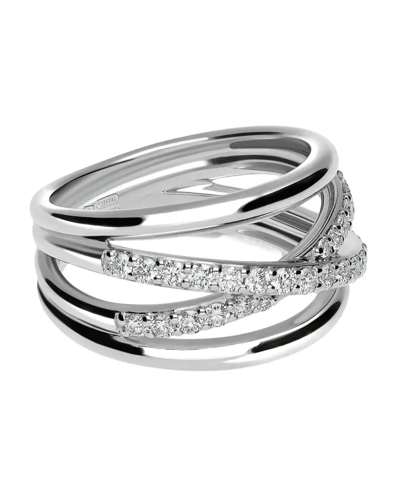 LEO PIZZO 18kt Weißgoldring mit Diamanten - Silber Silber