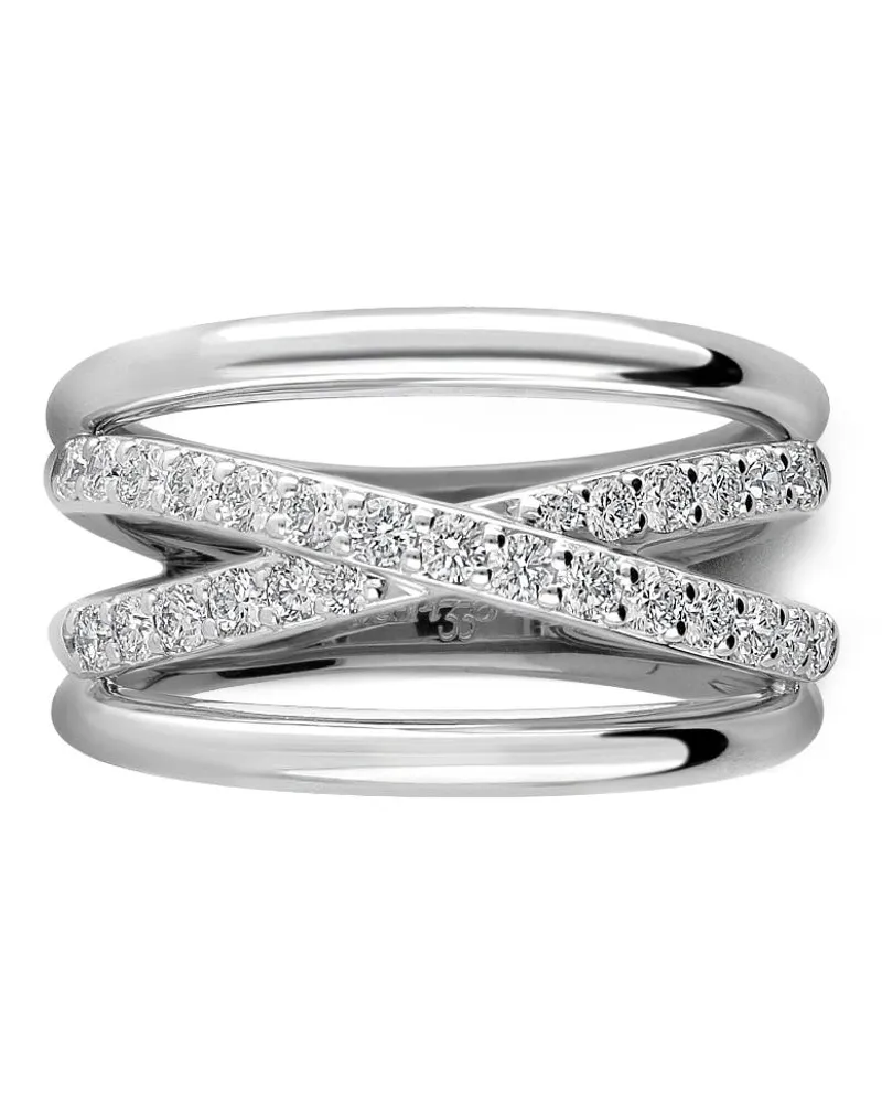LEO PIZZO 18kt Weißgoldring mit Diamanten - Silber Silber