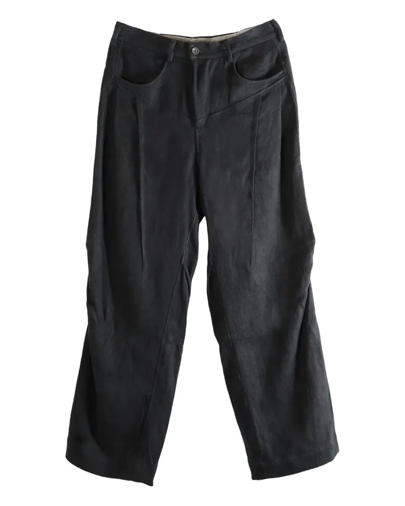 Ziggy Chen Weite Hose mit Falten - Schwarz Schwarz