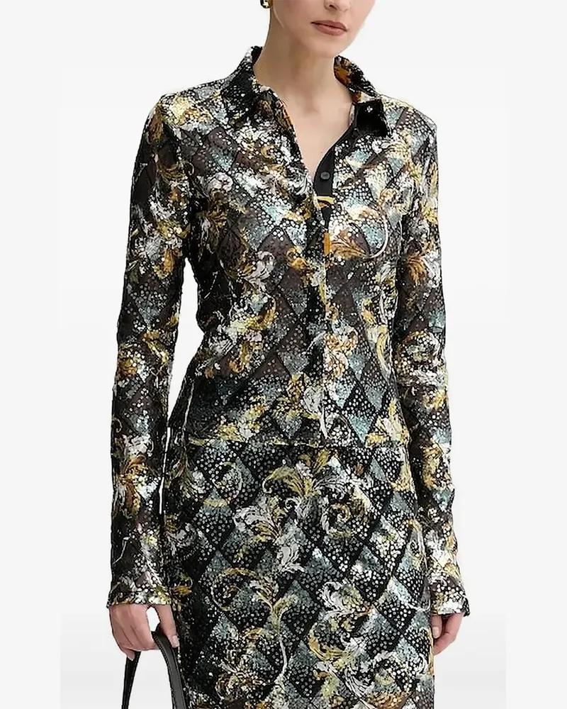 Versace Jeans Bluse mit Pailletten - Schwarz Schwarz
