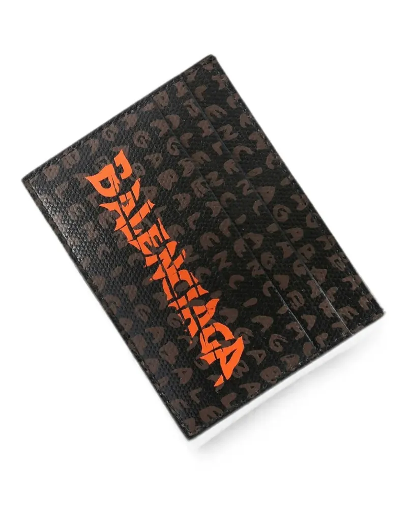 Balenciaga Kartenetui mit Logo-Print - Braun Braun
