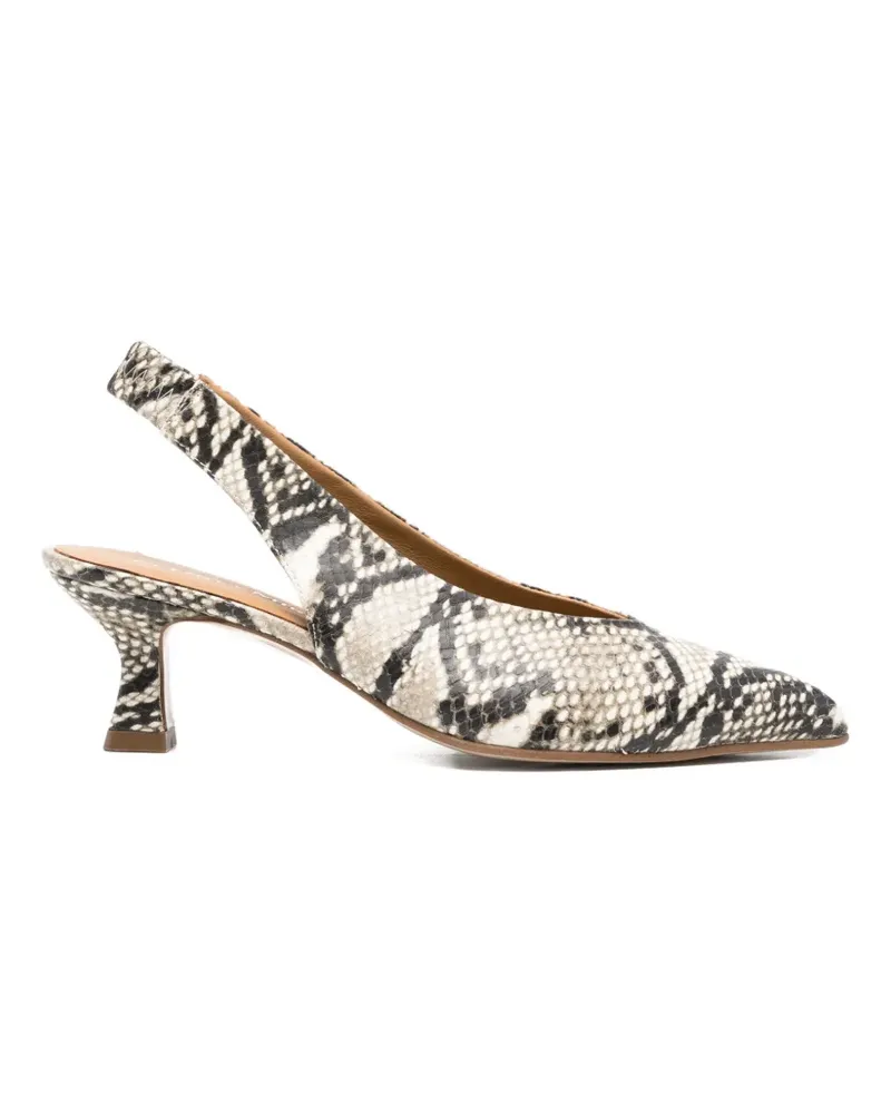 Pedro Miralles Chelva snakeskin-effect slingback pumps - Nude Nude