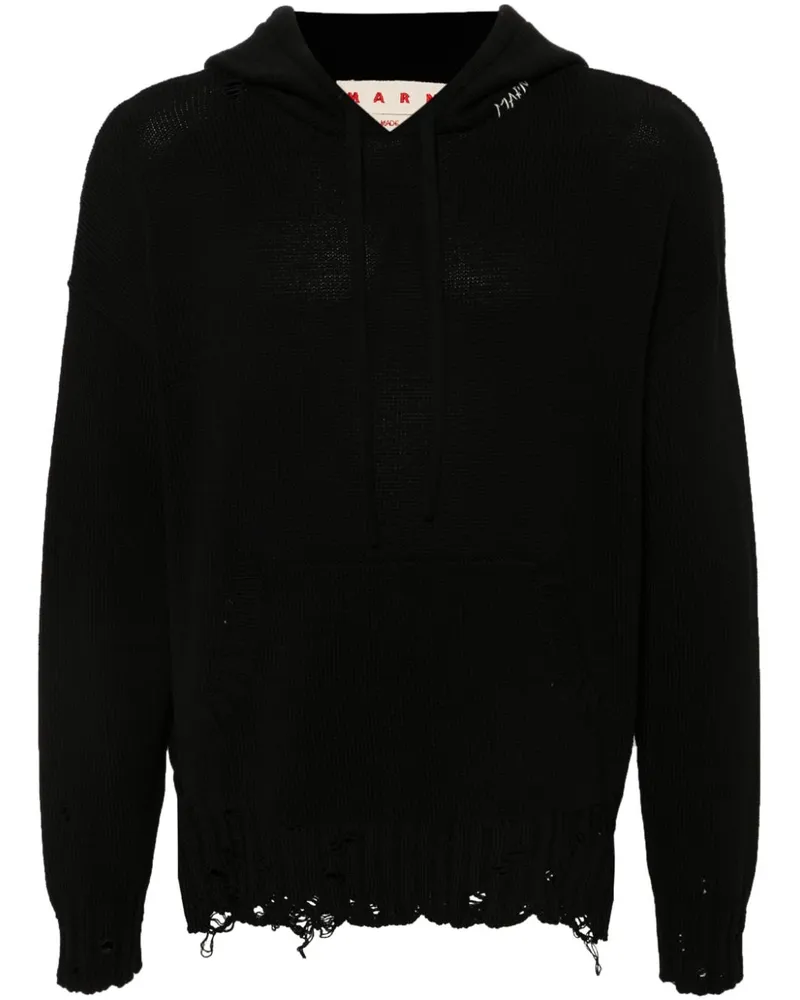 Marni Gestrickter Hoodie - Schwarz Schwarz