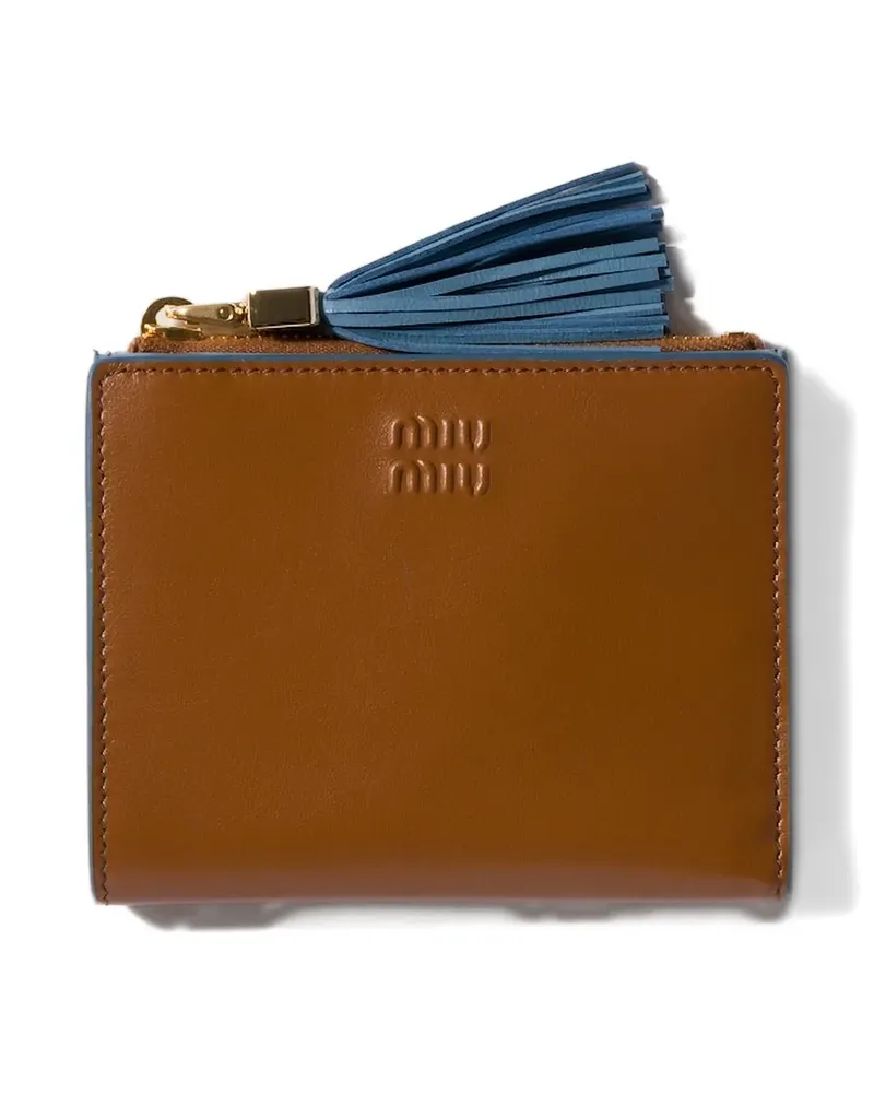 Miu Miu small leather wallet - Braun Braun
