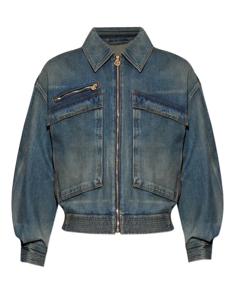 Versace zip-up denim jacket - Blau Blau