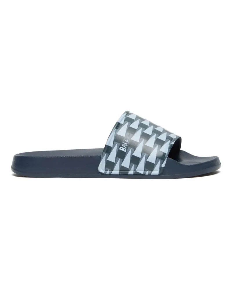 Bally geometric-print slides - Blau Blau