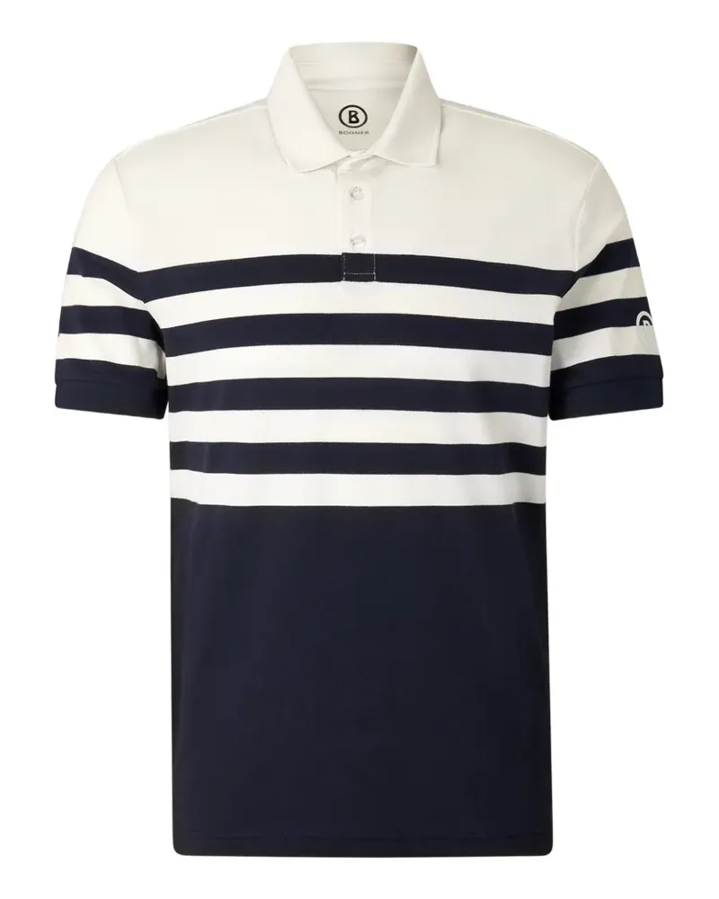 Bogner Gestreiftes Antonio Poloshirt aus Piqué - Weiß Weiß