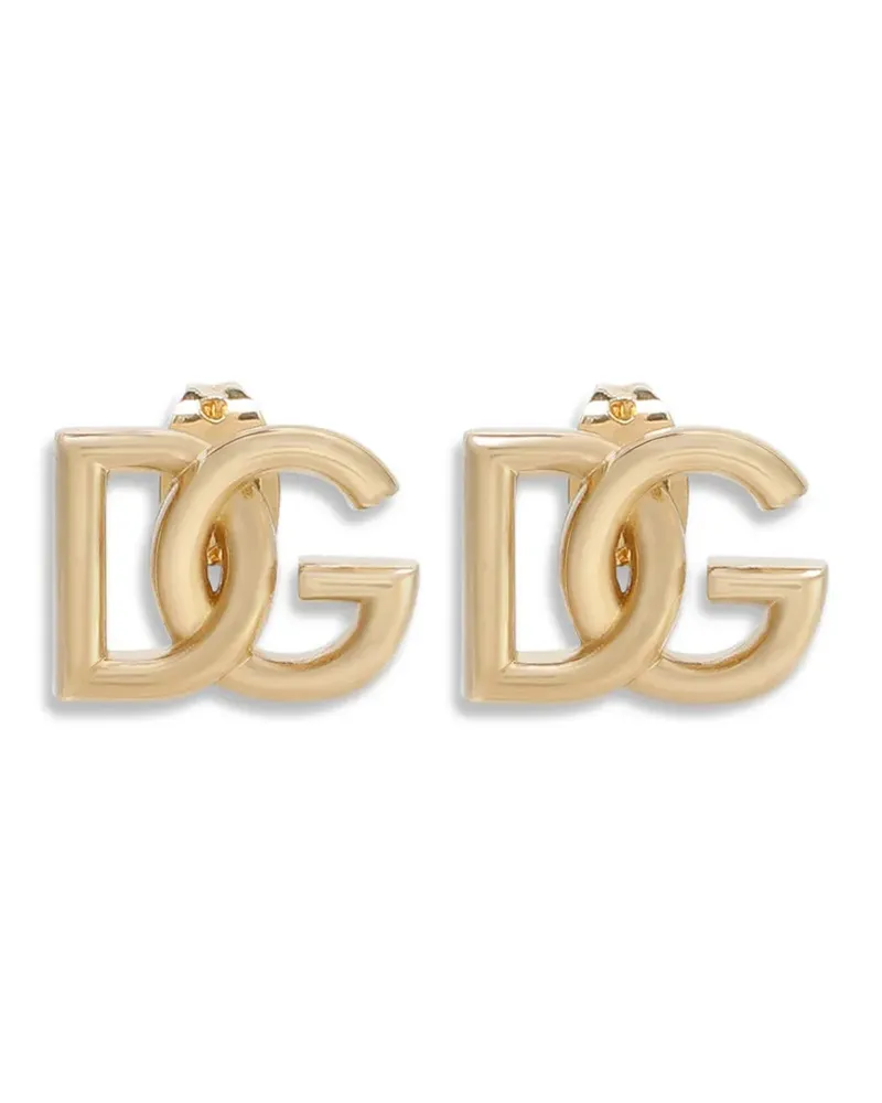 Dolce & Gabbana Ohrringe mit Logo in Glanzoptik - Gold Gold