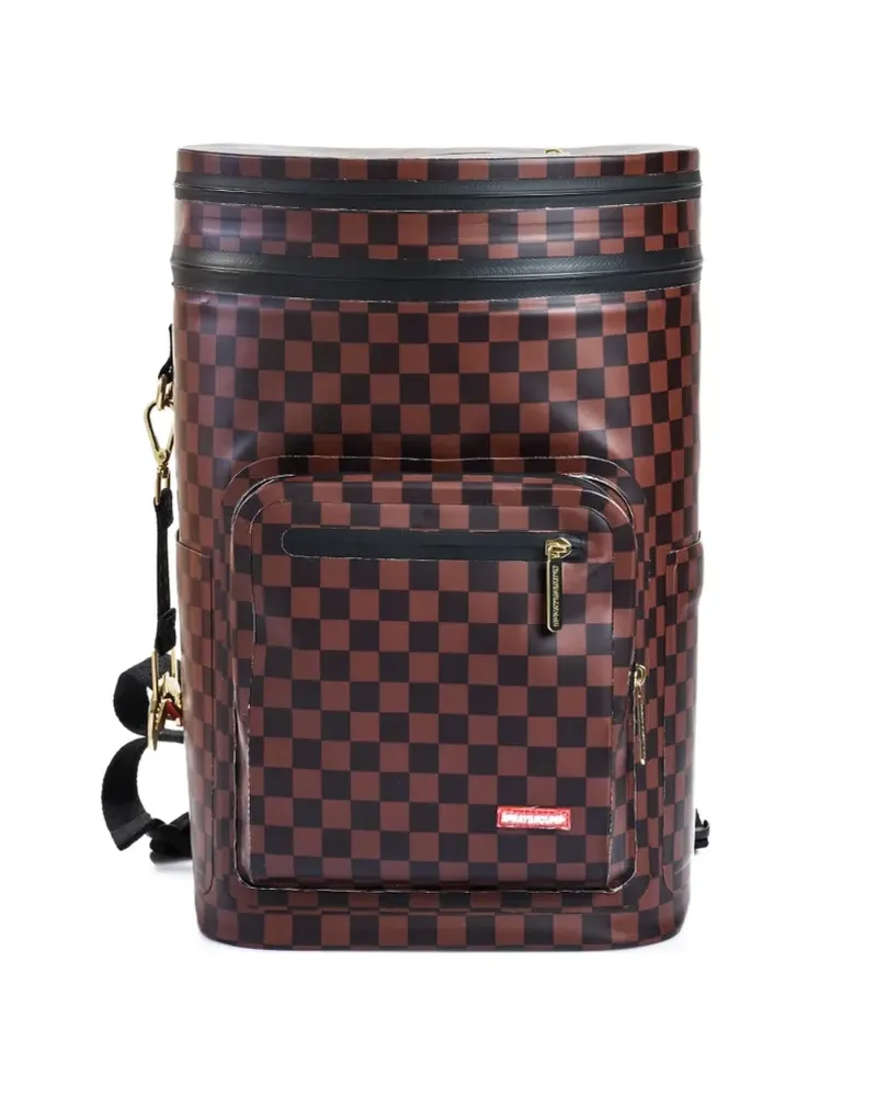 Sprayground Karierter Shark Cooler Rucksack - Braun Braun