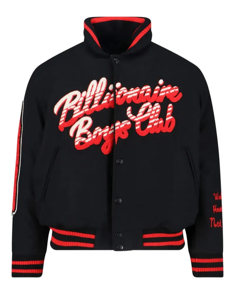 Billionaire Boys Club Bestickte Script OG Varsity Bomberjacke - Schwarz Schwarz
