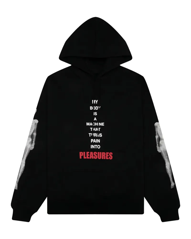 PLEASURES skeleton print hooded sweatshirt - Schwarz Schwarz