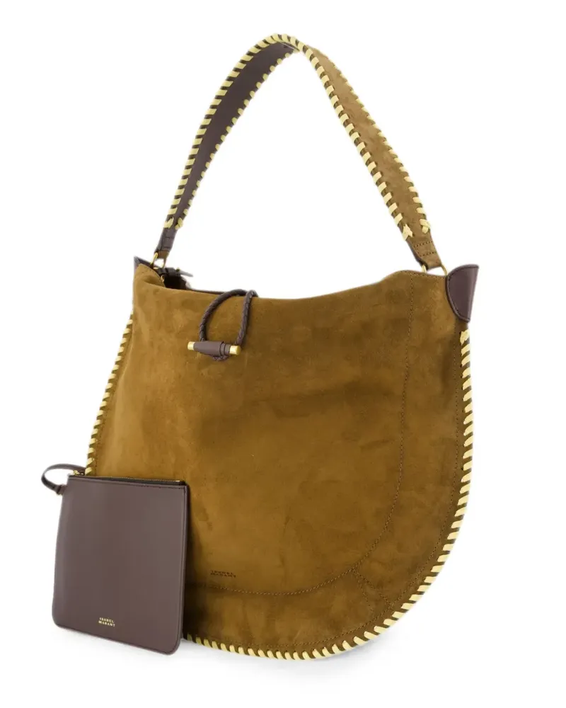 Isabel Marant Oskan Soft whipstitch shoulder bag - Braun Braun