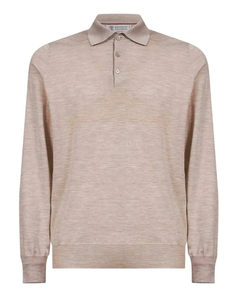 Brunello Cucinelli Poloshirt mit langen Ärmeln - Nude Nude