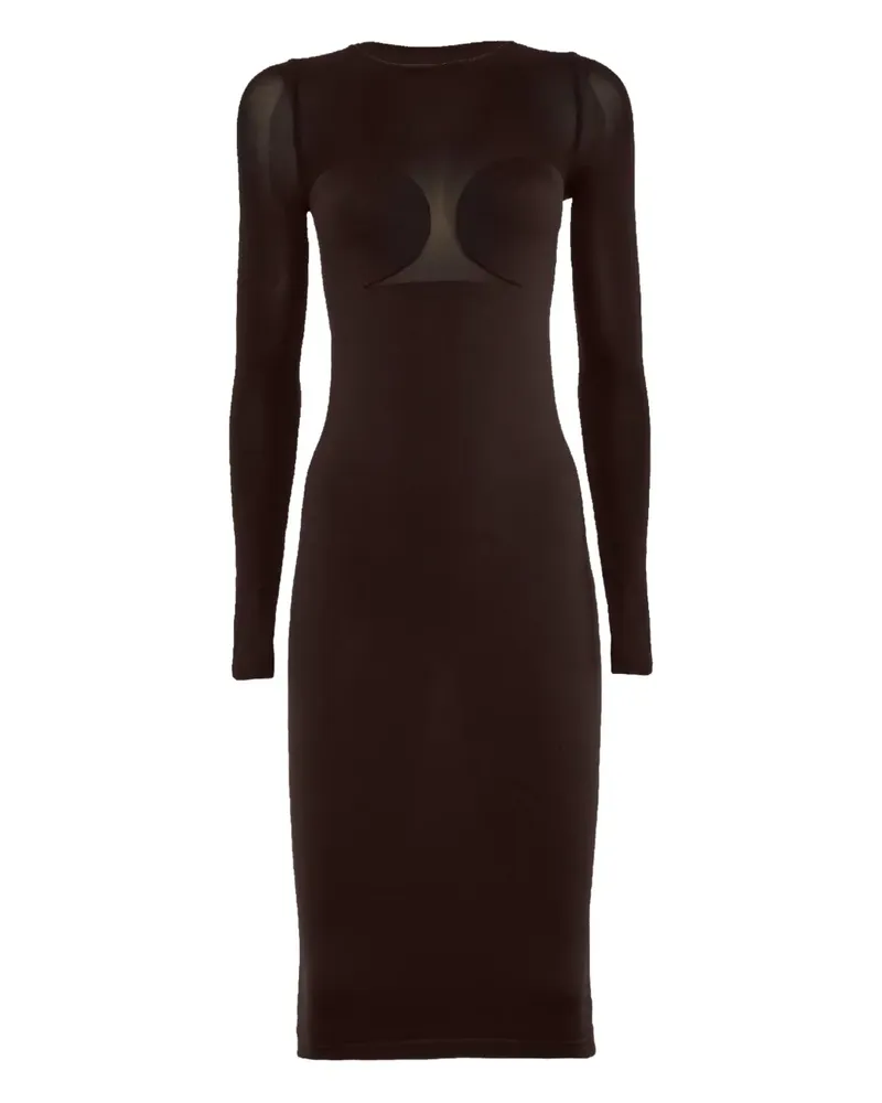 Wolford Semi-transparentes Midikleid - Schwarz Schwarz