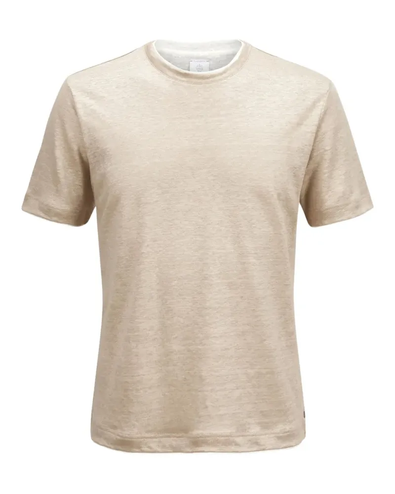 Eleventy Leinen-T-Shirt im Layering-Look - Nude Nude