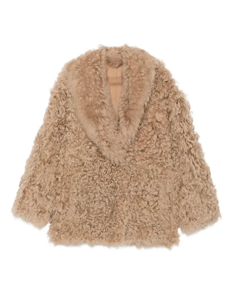 BLANCHA Mantel mit Shearling-Effekt - Nude Nude