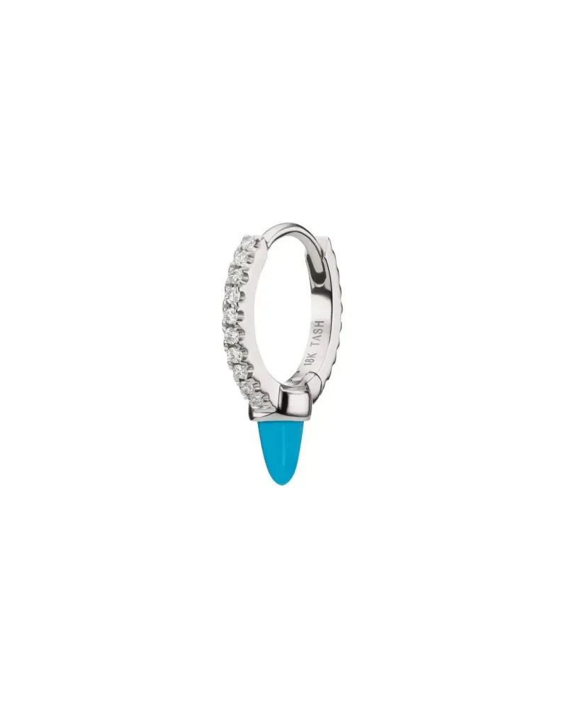 Maria Tash 18k white gold Spike turquoise and diamond single earring - Silber Silber