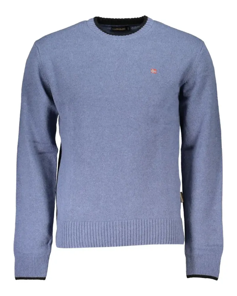 Napapijri logo-patch crew-neck sweater - Blau Blau
