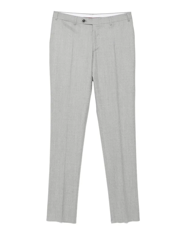 Canali Klassische Hose mit Bügelfalten - Grau Grau