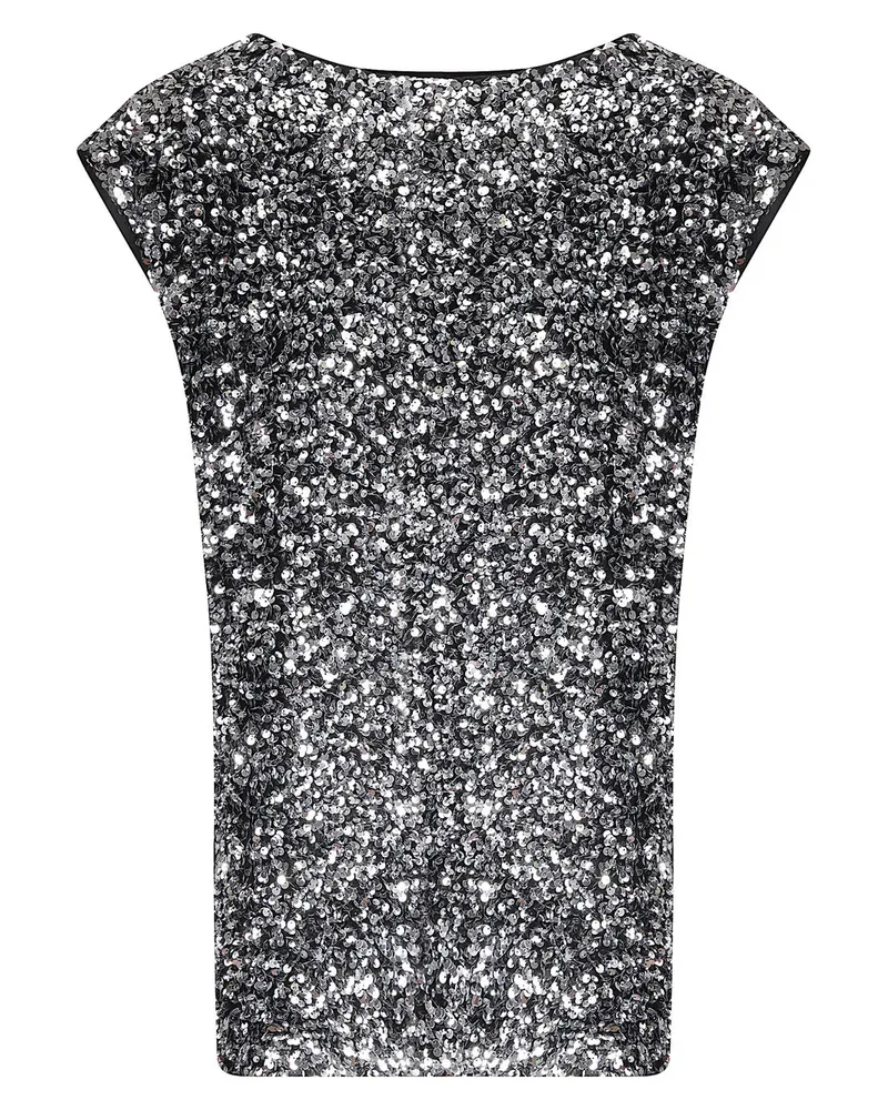 Junya Watanabe Top mit Pailletten - BLACK/SILVER Black