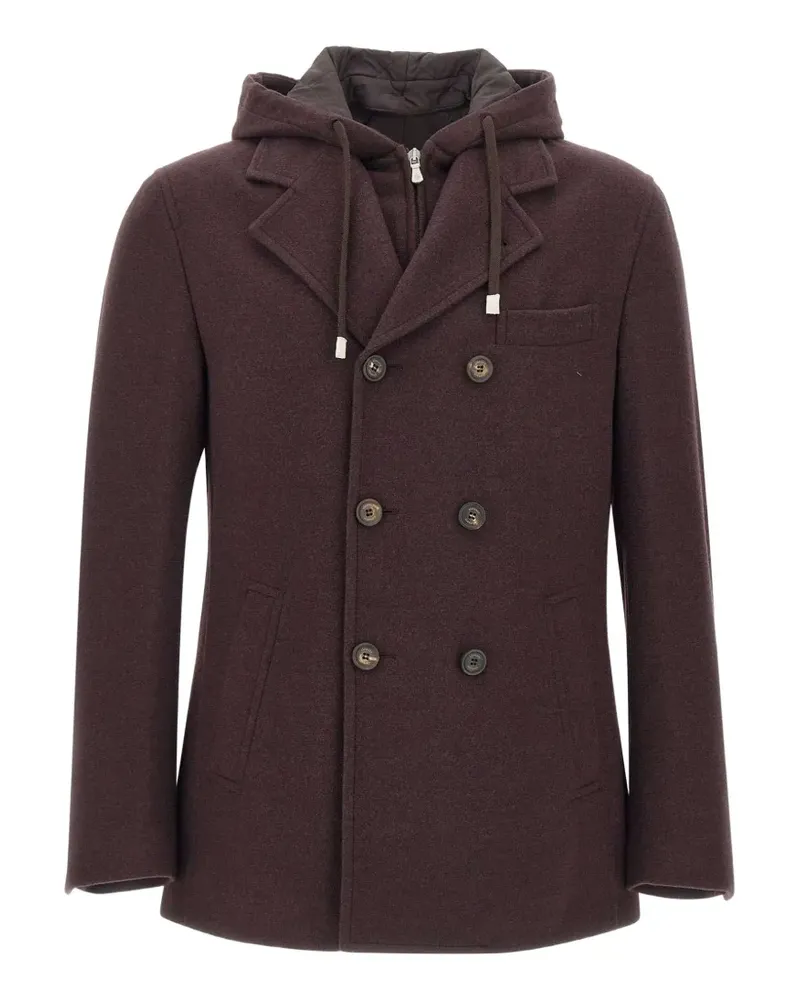 Eleventy double-breasted hooded jacket - Rot Rot