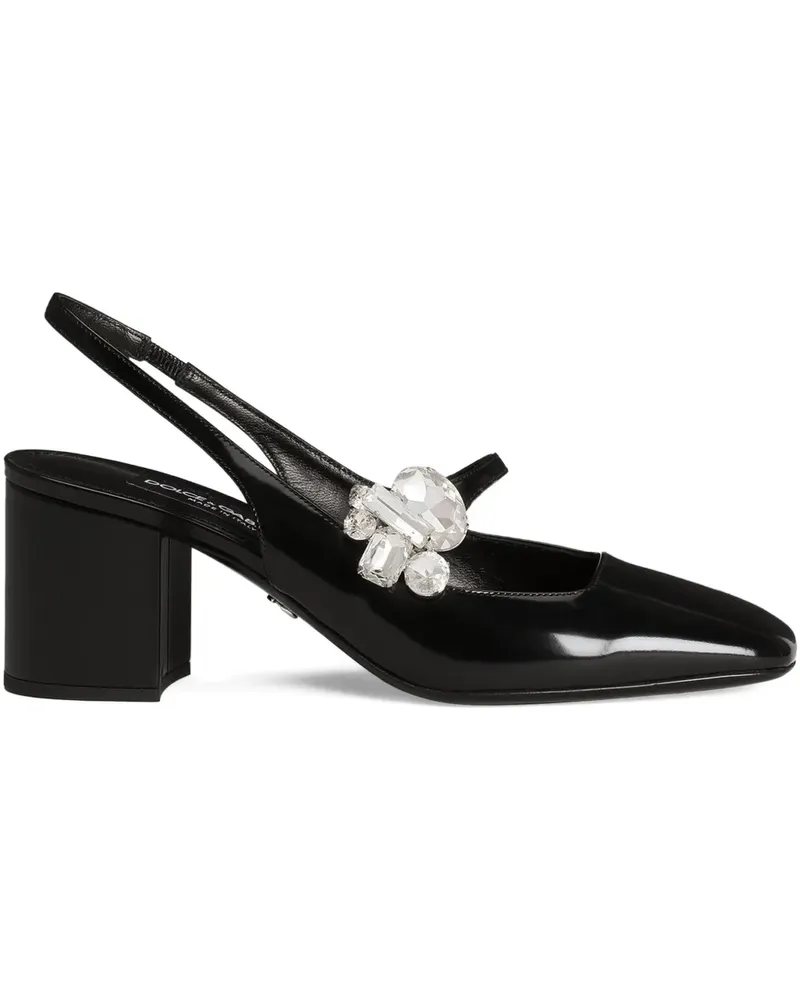 Dolce & Gabbana Slingback-Pumps mit Kristallen 60mm - Schwarz Schwarz