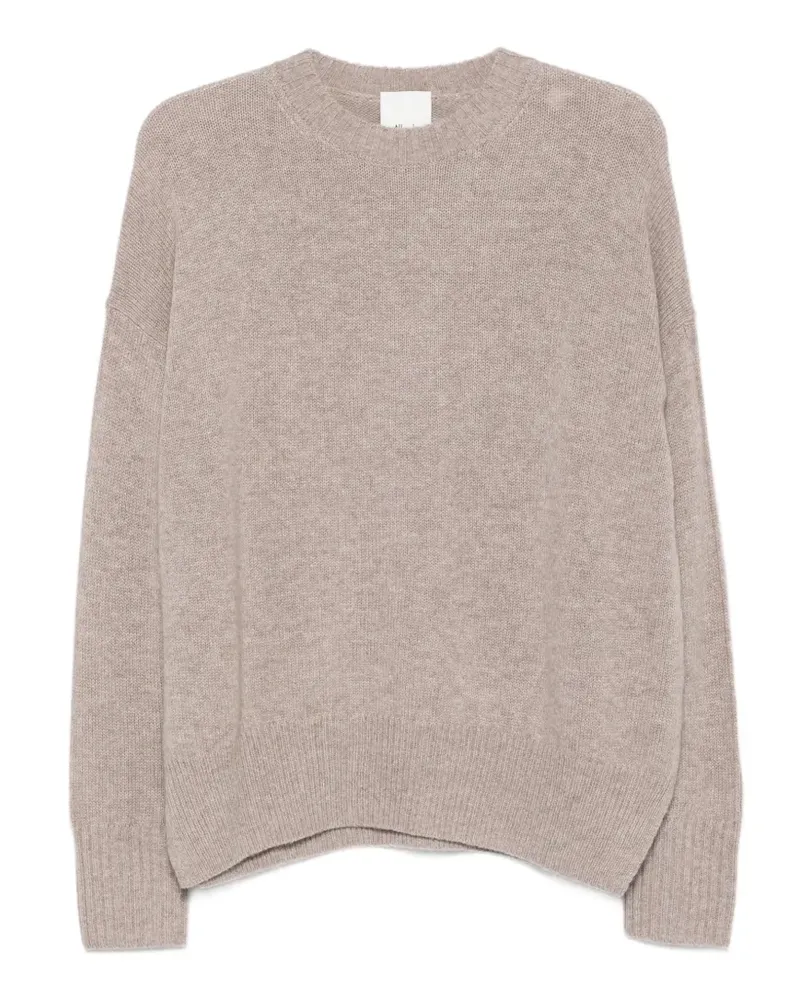 ALLUDE Gerippter Strick mit rundem Ausschnitt - Nude Nude