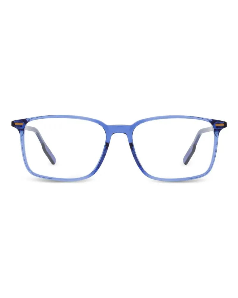 Ermenegildo Zegna Eckige Brille mit Nietendetail - Blau Blau